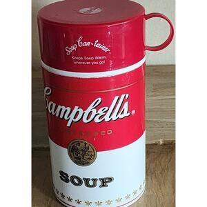 1998 Campbells Soup Container Lunchbox Insulated Plastic Thermos 11.5 Oz Vintage